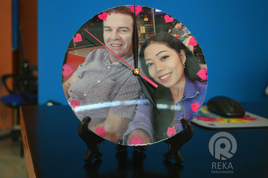 jam keramik berbentuk bulat gambar custom